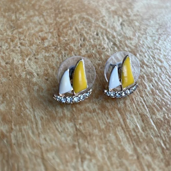 Lou Lou Women Boat Earrings - Yellow/White/Silver - Picture 7 of 7